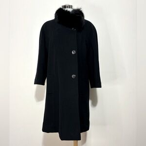 Gino Disegnatore Women’s Blend Coat With Faux Fur Collar